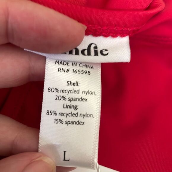Andie The‎ Amalfi One Piece Swimsuit Red Cherry size L Large NWT minimalist - Picture 6 of 7
